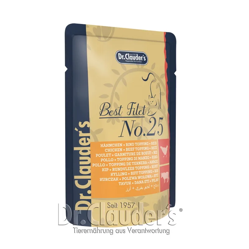 Best Filet No. 25 Hähnchen + Rind Topping + Reis de Dr. Clauder's en Regular – photo produit