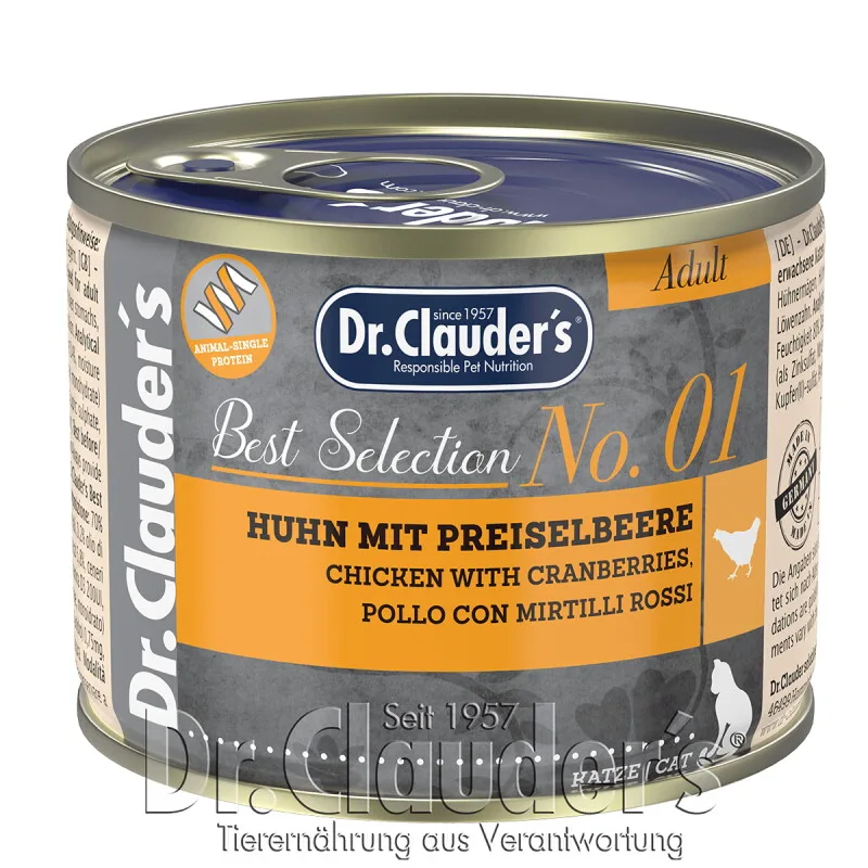 Best Selection Adult No1 Huhn mit Preiselbeeren 12x200 g van Dr. Clauder's in Regular – productfoto