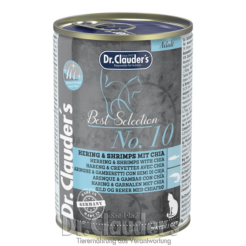 Best Selection No 10 Hering & Shrimps mit Chia 12x400 g by Dr. Clauder's in Regular – product photo