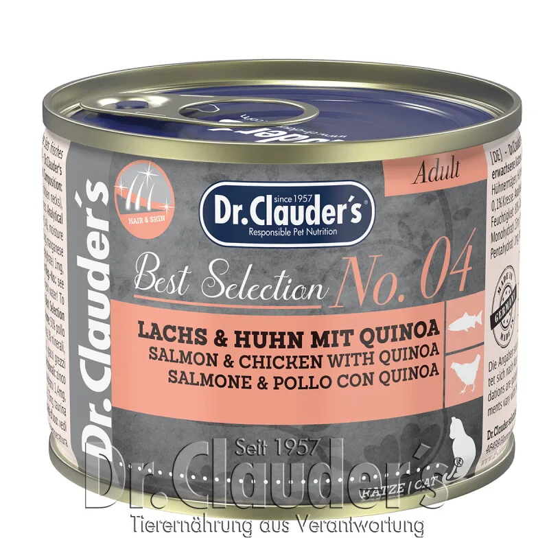 Best Selection No 4 Lachs & Huhn mit Quinoa 12x200 g fra Dr. Clauder's i Regular – produktbillede
