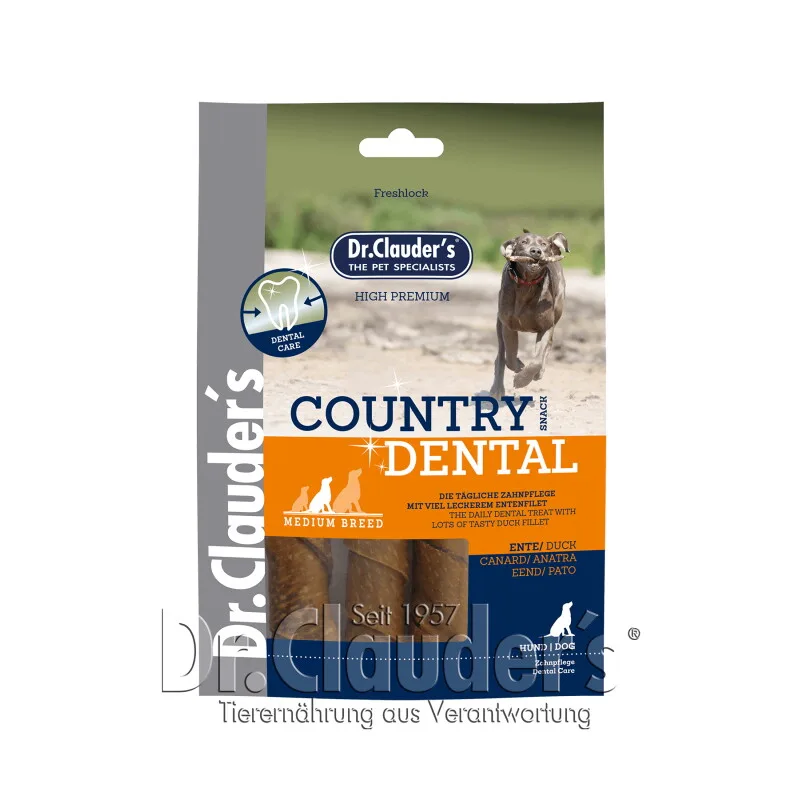 Country Dental Snack Ente - Medium Breed - 6x 120g by Dr. Clauder's in Regular – product photo
