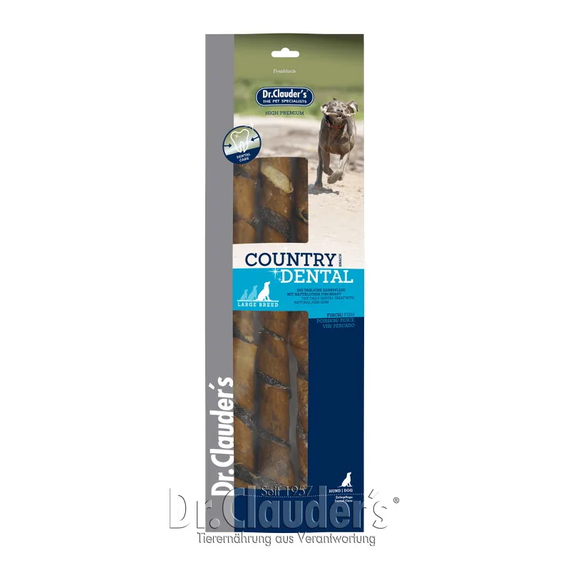 Country Dental Snack Fisch - Large Breed - 3x 270g von Dr. Clauder's in Regular – Produktfoto