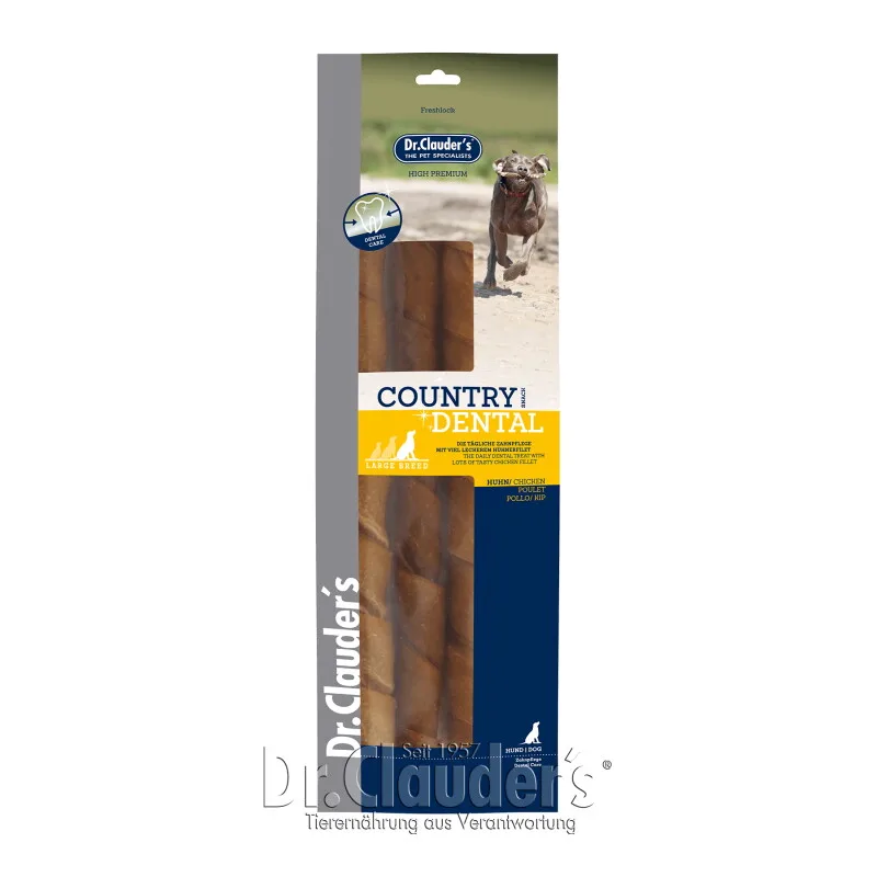 Country Dental Snack Huhn - Large Breed - 3x 315g de Dr. Clauder's en Regular – photo produit