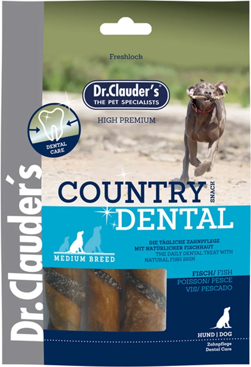 Hondensnack Country Dental Snack Middelgroot Ras 100g - Vis från Dr. Clauder's – produktbild