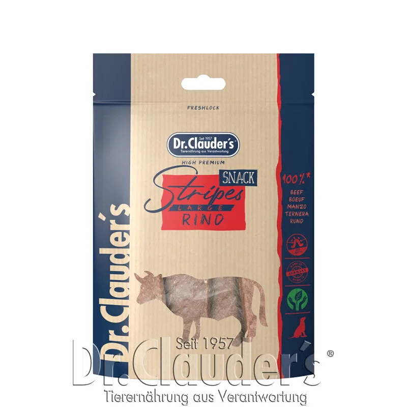 Stripes Snack Rind Large - 10x 80g von Dr. Clauder's in Regular – Produktfoto