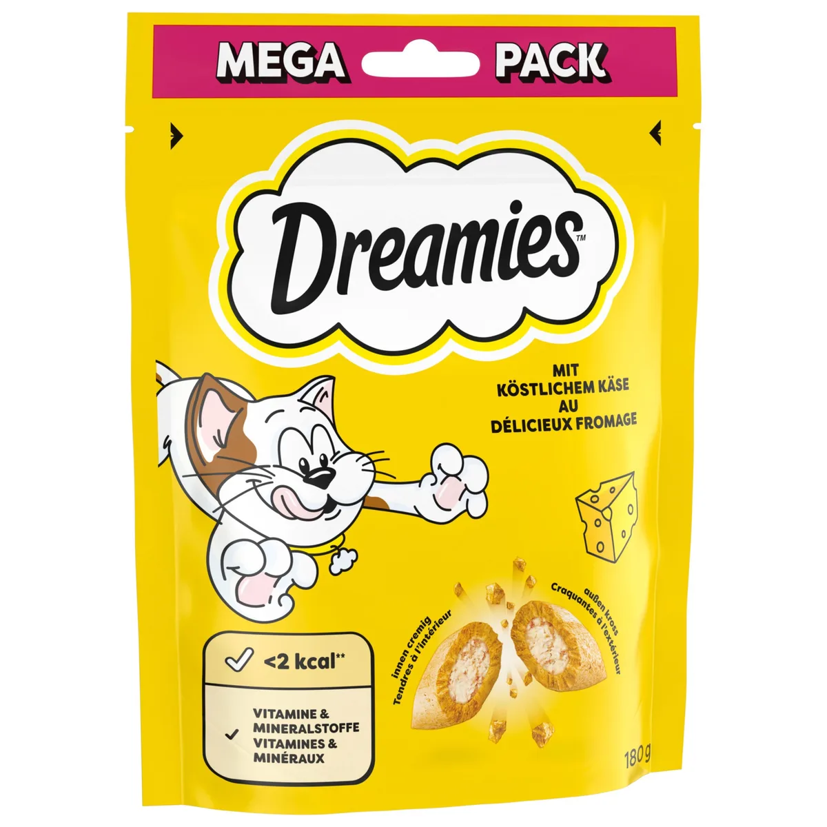 Catisfactions Kattensnack 180 g - Voordeelpakket: 6 x met Kaas van Dreamies – productfoto