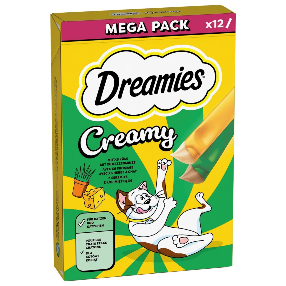 Creamy Snacks - Catnip & Kaas (12 x 10 g) van Dreamies – productfoto