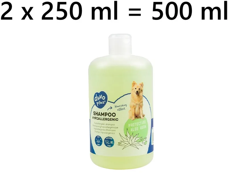 ** 2 X ** Duvoplus hondenshampoo hypoallergeen met beschermende aloe vera-250 ml - parabenenvrij - = 500 ml - aangename geur von Duvo+ – Produktfoto