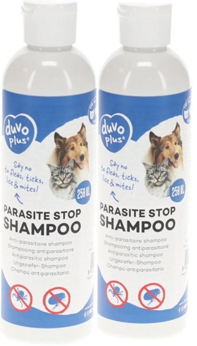 Anti-parasitaire Shampoo - Anti Vlo & Teek - Hond & Kat - 2 x - 250ml de Duvo+ – photo produit