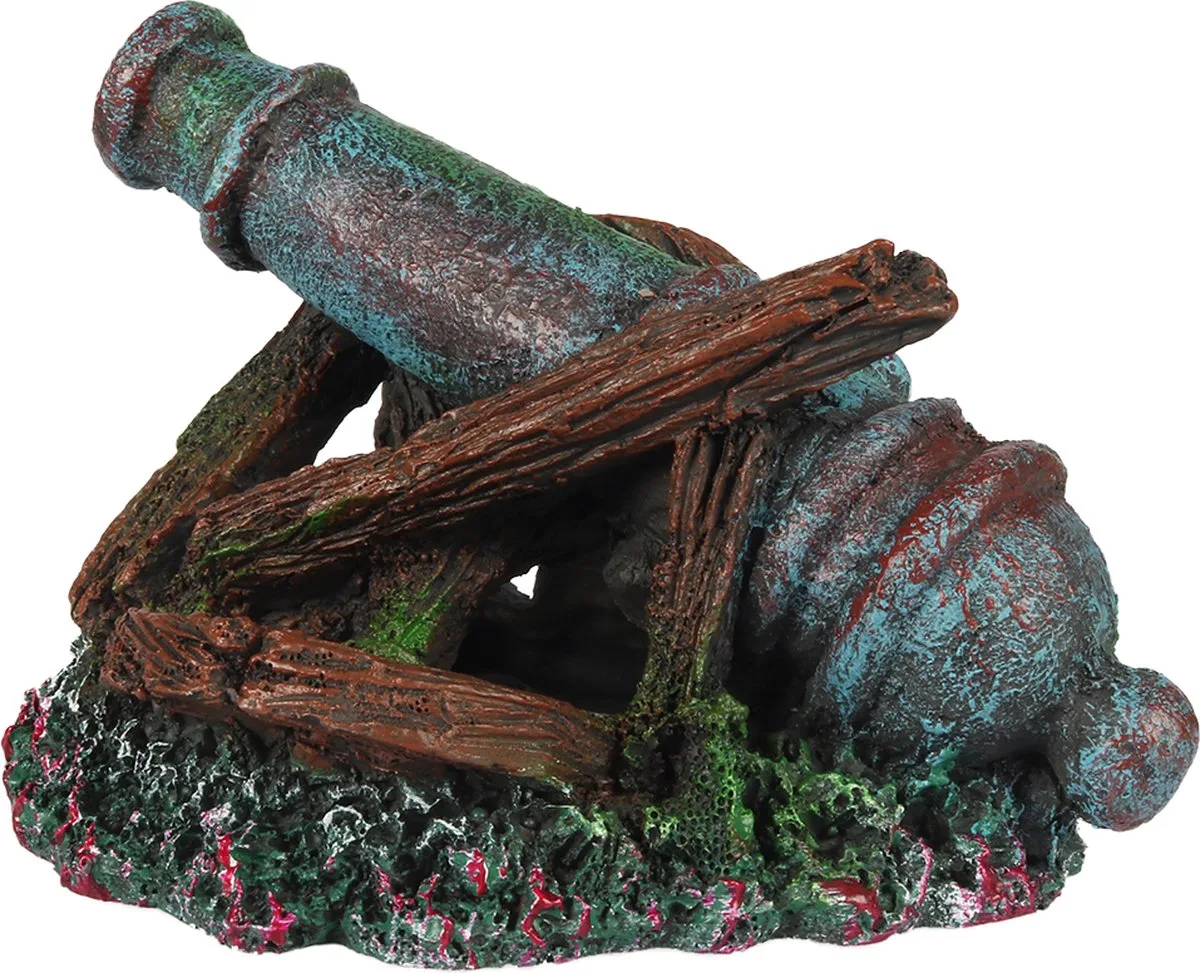 Aqua Della - Aquariumdecoratie - Vissen - Gebroken Kanon 16,5x12,5x10,5cm - 1st de Duvo+ en <> – photo produit