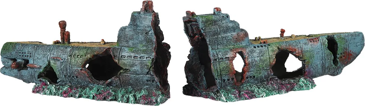 Aqua Della - Aquariumdecoratie - Vissen - Gebroken Onderzeeër 58x9,5x14,5cm - 1st de Duvo+ en <> – photo produit