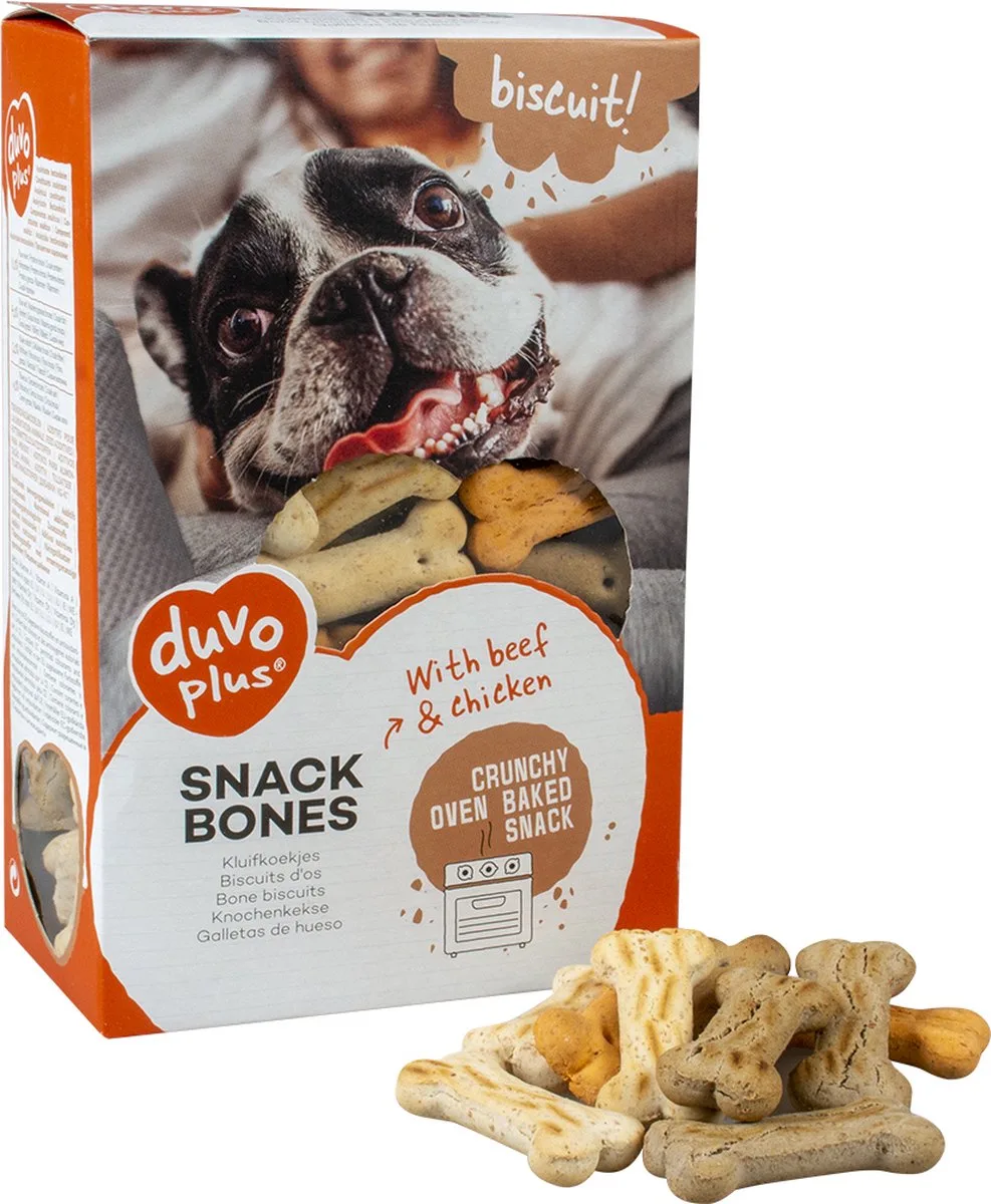 Plus Biscuits en forme d’os pour chiens 500 GR de Duvo+ – photo produit