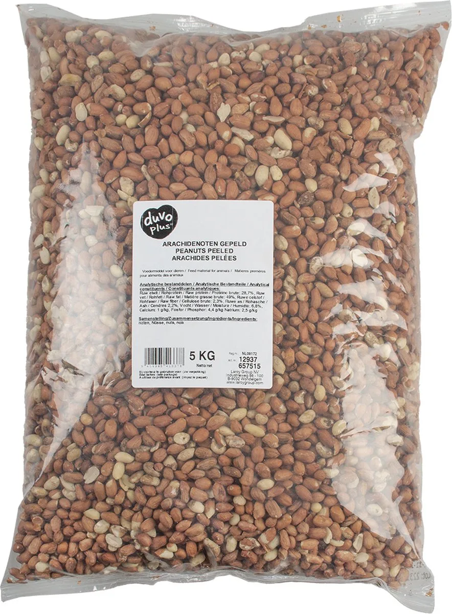 Buitenvogelvoer - Vogel - Arachidenoten Gepeld 5kg - 1st de Duvo+ – photo produit