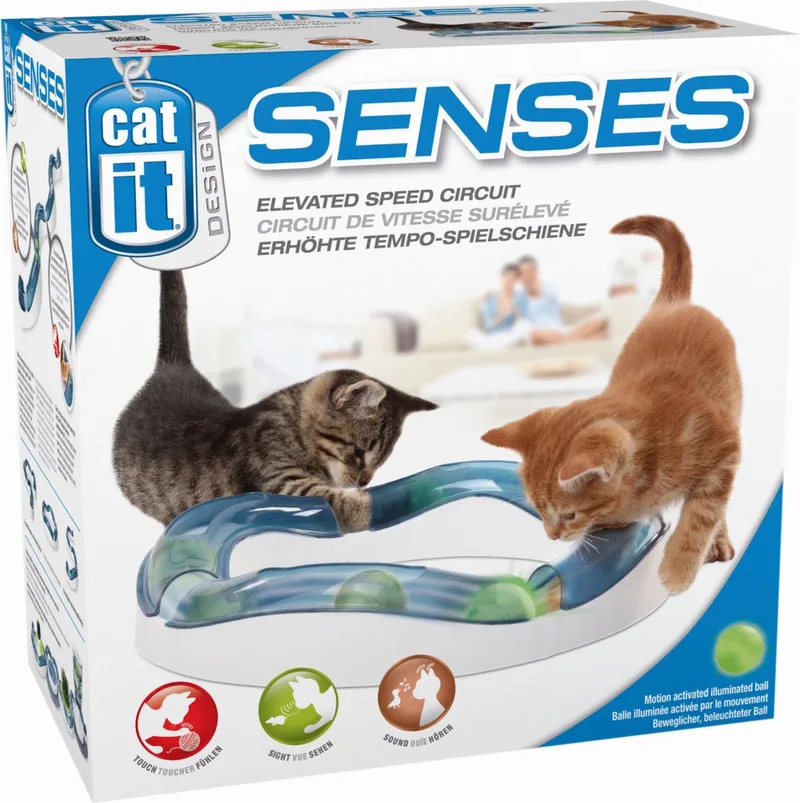 Cat it Senses kattenspeelgoed Speed Curcuit - Wit - 24 x 12,5 x 24cm de Duvo+ en Bleu – photo produit