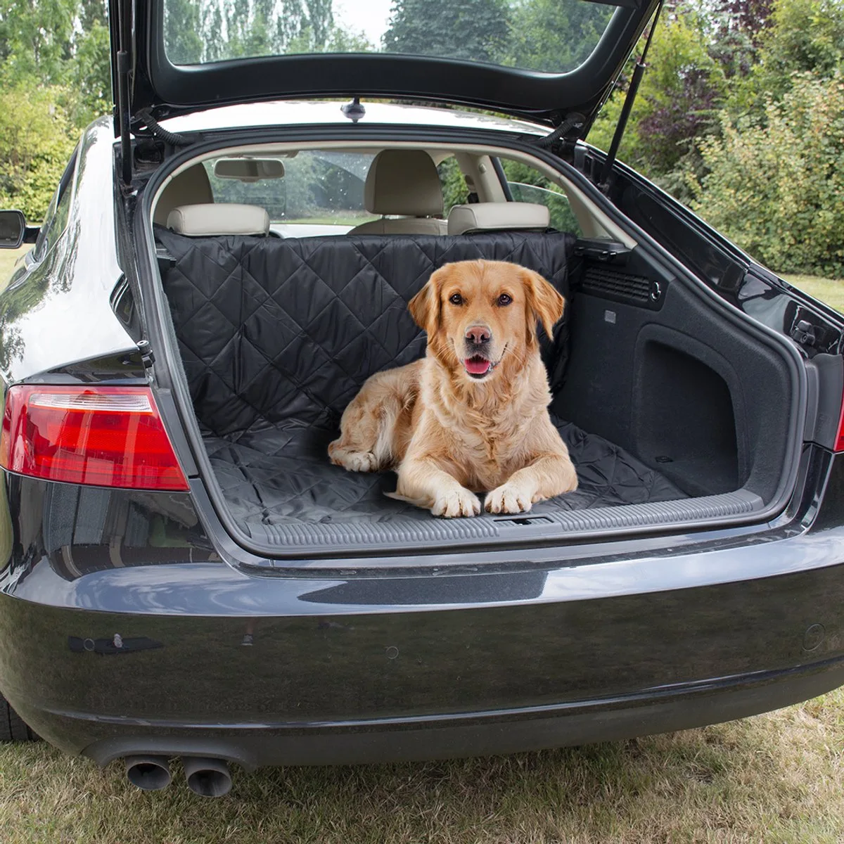 Comfy Kofferbakdeken - Kofferbak Beschermer Hond - Waterbestendig & Scheurvast - met Opbergzakje - 147x120cm von Duvo+ in Schwarz – Produktfoto