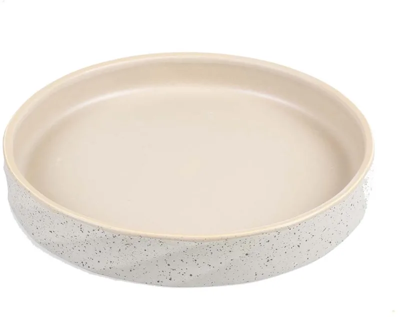 dinner time Eetschaal Stone Wavy Dune - Keramieken Voerbak Hond en Kat - Drinkbak - Zwaar & Vaatwasserbestendig - 600ml von Duvo+ in Grijsgroen – Produktfoto