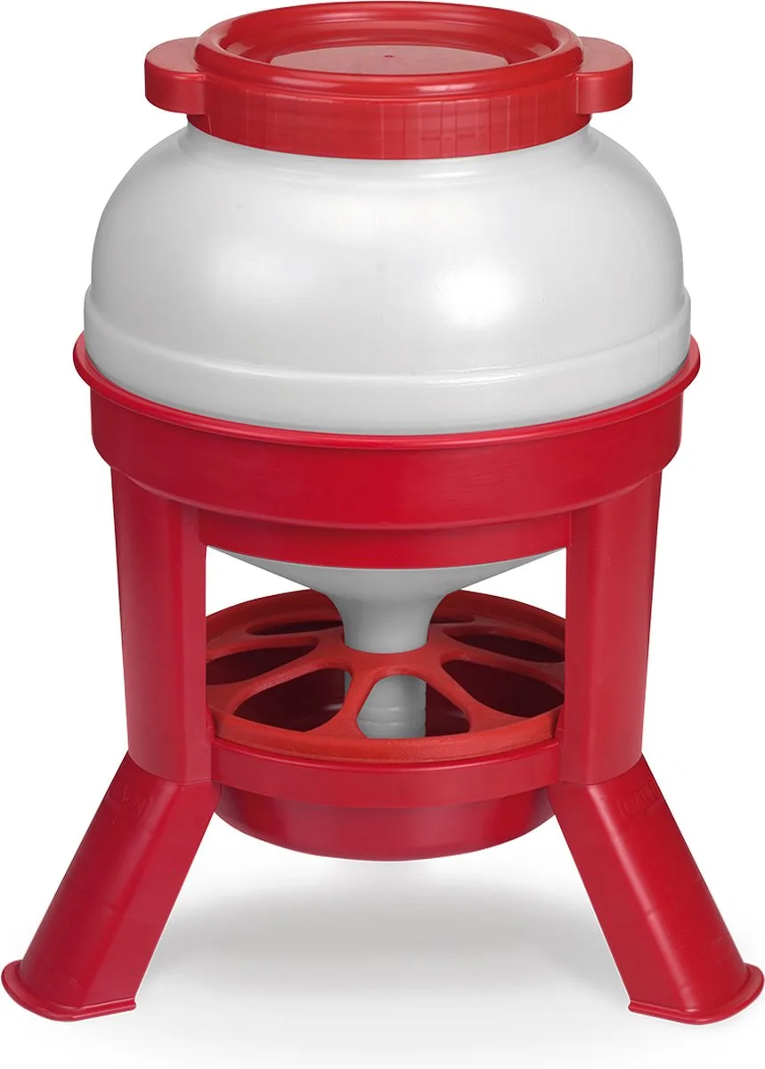 Drinkbak - Kip - Voederreservoir Polystyreen Met Voetjes 20l - 1st von Duvo+ in Rot – Produktfoto