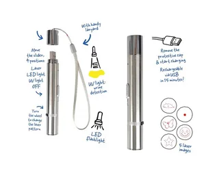 Duvo 7 in 1 laser kattenspeeltje - 11.5 x 1.5 x 1.5 cm - speelgoed voor kat de Duvo+ en Gris, Metaal – photo produit 4 sur 4