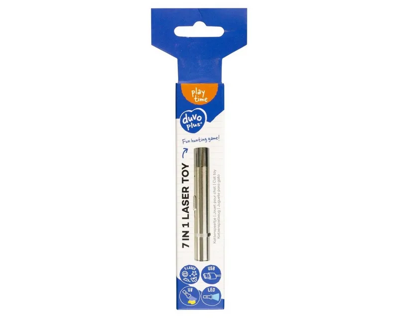 Duvo 7 in 1 laser kattenspeeltje - 11.5 x 1.5 x 1.5 cm - speelgoed voor kat de Duvo+ en Gris, Metaal – photo produit 2 sur 4