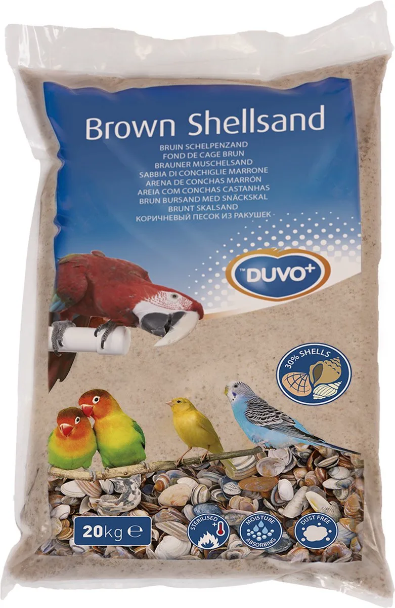 Duvoplus - Bodembedekking - Vogel - Schelpenzand 20kg Bruin - 1st de Duvo+ – photo produit
