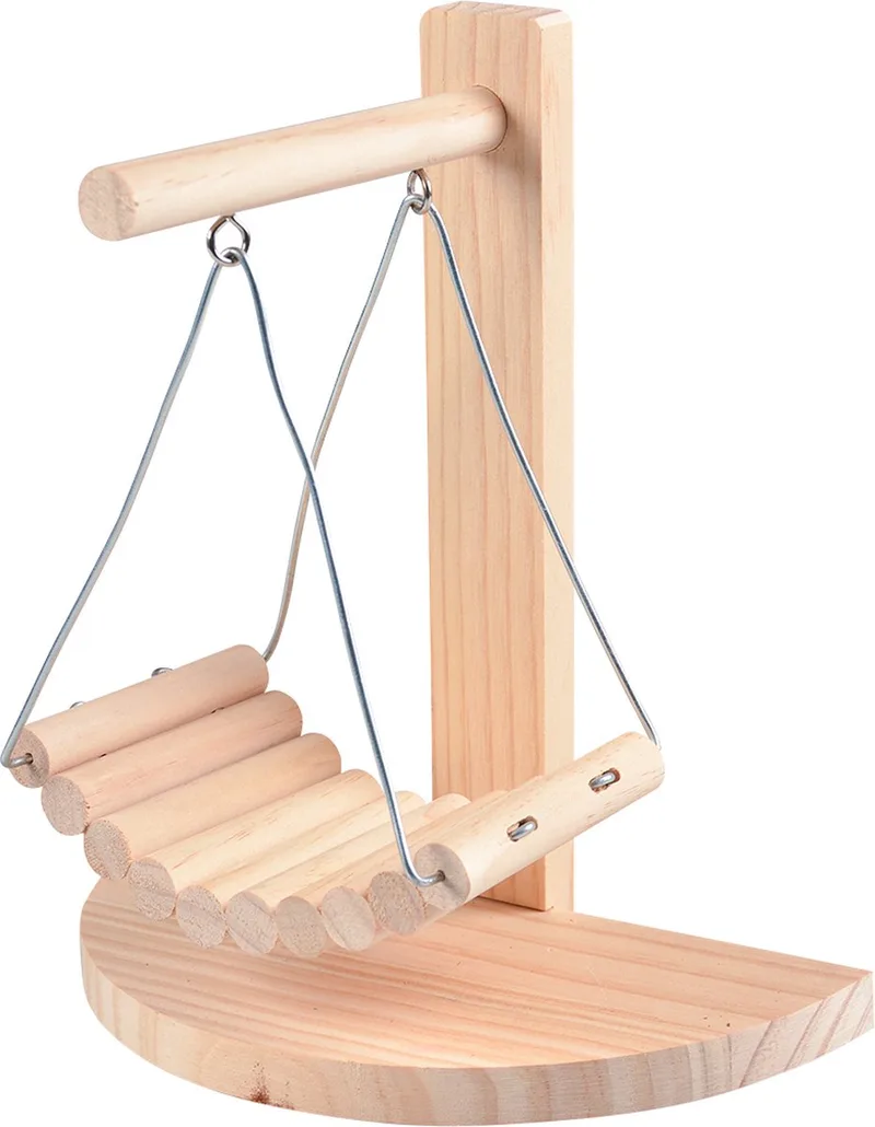 Duvoplus - Brug Voor Kooi - Knaagdier - Houten Schommelstoel 21,5x11,5x24cm - 1st von Duvo+ in <> – Produktfoto
