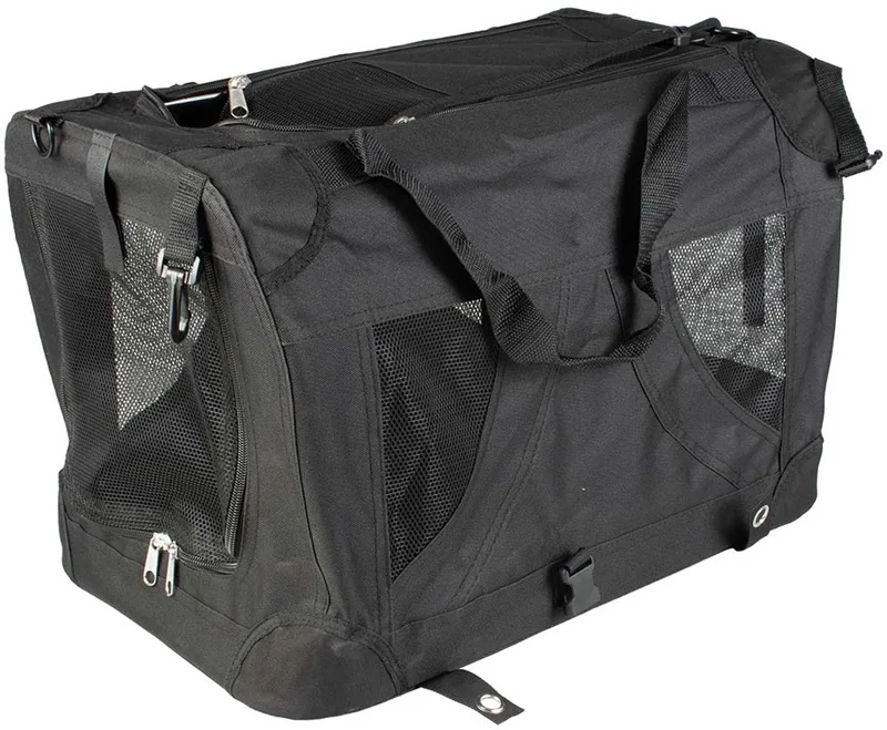 duvoplus buddies on the go! Reistas Click & Go - Opvouwbare Draagtas voor Honden tot 18 kg - L 71x51x51cm von Duvo+ in Schwarz – Produktfoto