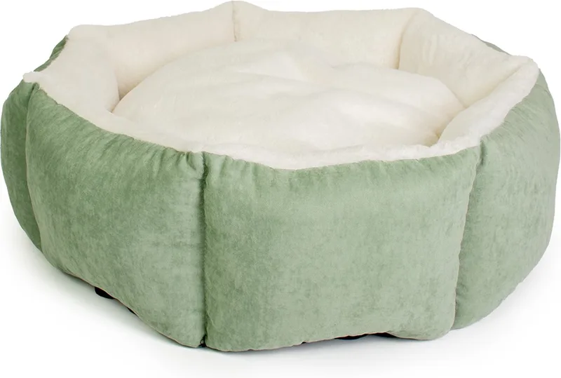 Duvoplus - Dierenkussen - Hond - Mand Hexa Velvet L - 80x80x28cm - 1st de Duvo+ en Vert – photo produit