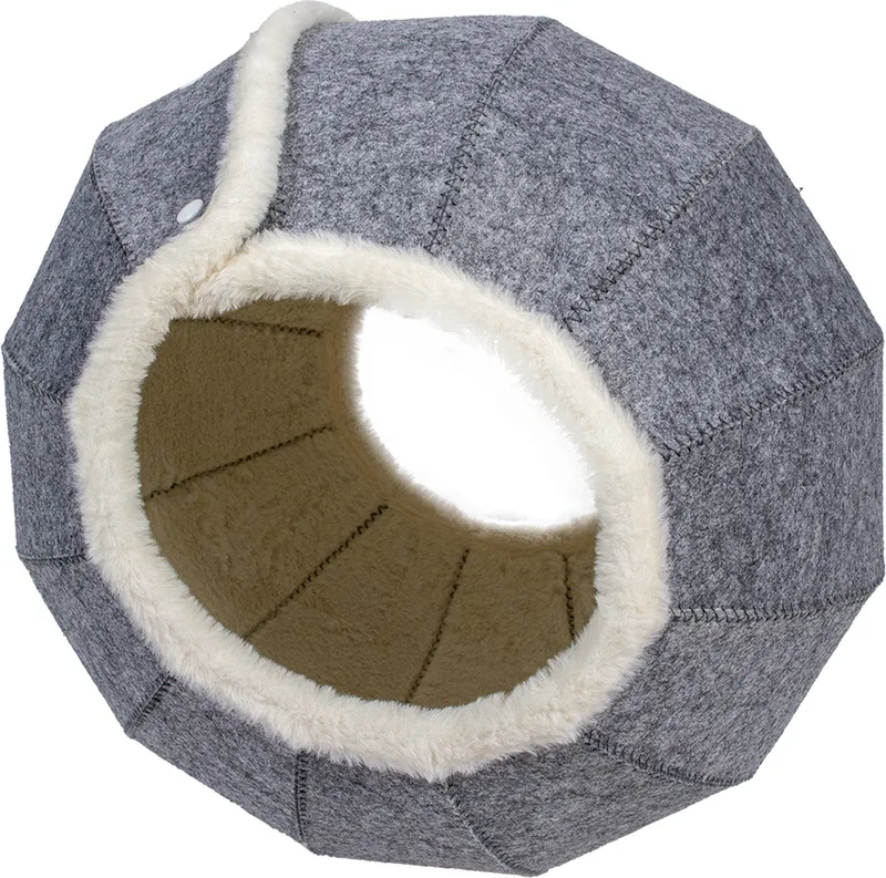 Duvoplus - Dierenkussen - Kat - Kattenhuis Jane 42x39x42cm - 1st by Duvo+ in Grey, White – product photo