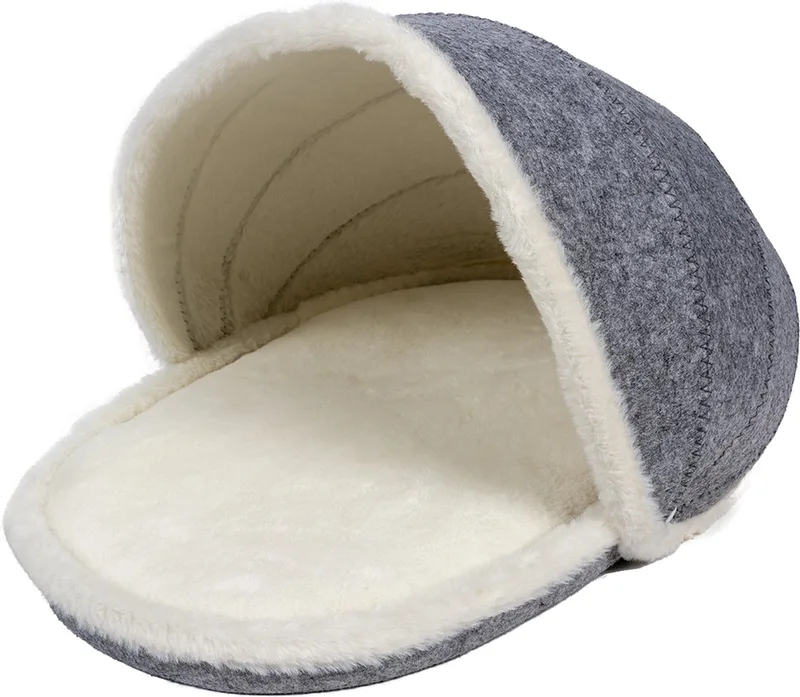 Duvoplus - Dierenkussen - Kat - Kattenhuis Schoen John 54x32x29cm - 1st de Duvo+ en Gris, Blanc – photo produit