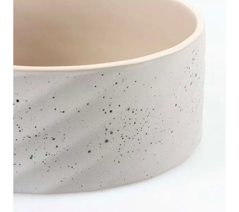 duvoplus dinner time Eetkom Stone Wavy Dune - Keramieken Voerbak voor Hond en Kat - Vaatwasserbestendig - M 1250ml by Duvo+ in Grijsgroen – product photo 2 of 5