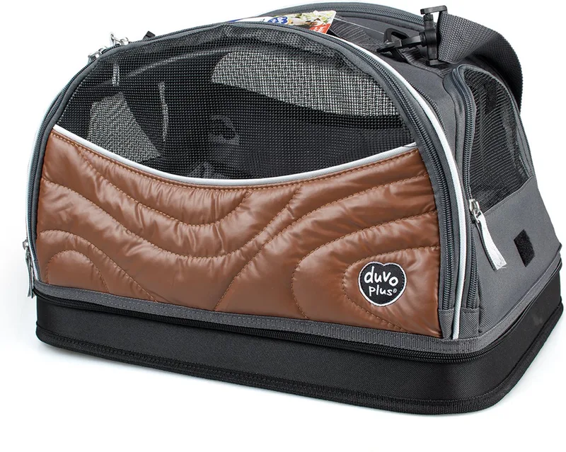 Duvoplus - Draagtas - Hond - Paris Travel Bag 3in1 44x31x31cm - 1st van Duvo+ in Caramel – productfoto