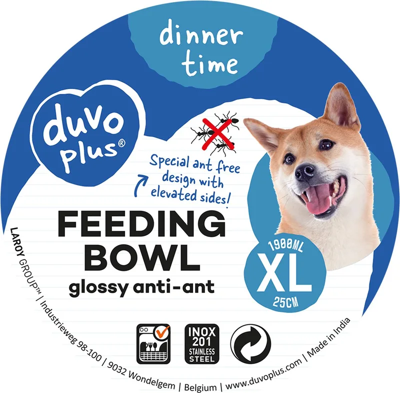 Duvoplus - Drinkbak - Hond - Eetkom Glossy Anti-mier Xl - 1900ml - 25cm - 1st by Duvo+ in <> – product photo