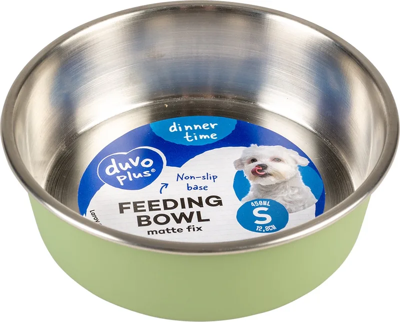 Duvoplus - Drinkbak - Hond - Eetkom Matte Fix 450ml - Ø12,8cm - 1st de Duvo+ en Vert – photo produit