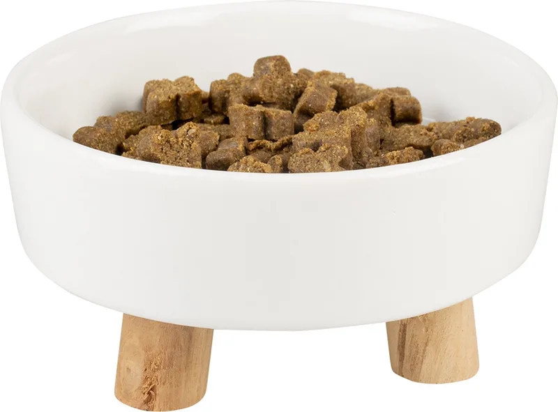 Duvoplus - Drinkbak - Hond - Eetkom Stone Up Timber 200ml - 11,5x11,5x6cm - 1st by Duvo+ in White – product photo