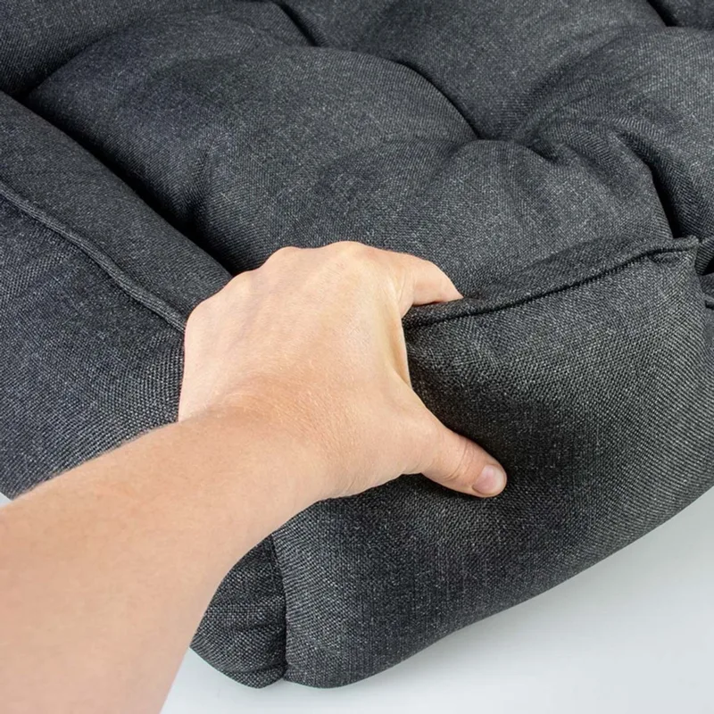 duvoplus Duratex Hondenmand - Brede Randen & Uitneembaar Kussen - Afneembare Hoes & Anti-slip - XL 120x80x25cm - Donkergrijs de Duvo+ en Gris – photo produit