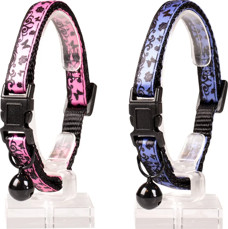 Duvoplus - Halsband Voor Dieren - Kat - Kattenhalsband Kant Nylon 20-30cm / 10mm - 1st by Duvo+ in Blue, Pink – product photo