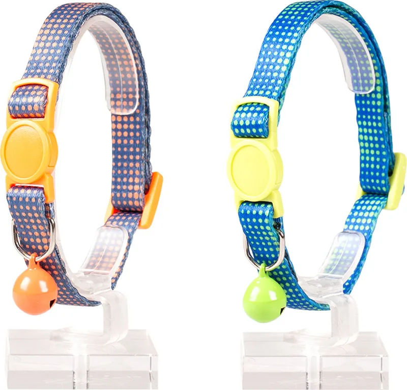 Duvoplus - Halsband Voor Dieren - Kat - Kattenhalsband Retro Bollen Nylon 20-30cm / 10mm - 1st de Duvo+ en Gemengde Kleuren – photo produit