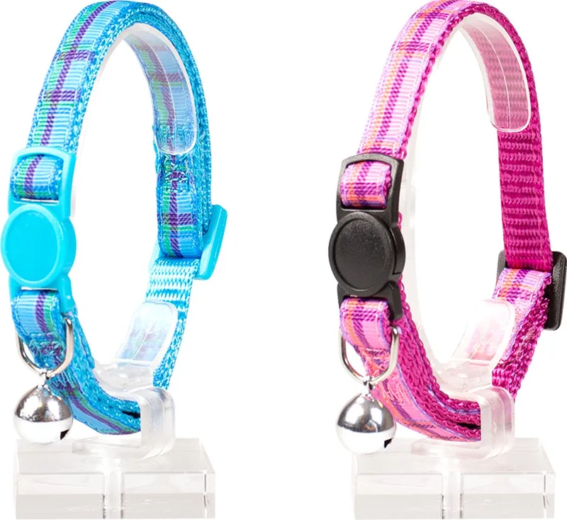 Duvoplus - Halsband Voor Dieren - Kat - Kattenhalsband Tartan Nylon 20-30cm / 10mm - 1st by Duvo+ in Gemengde Kleuren – product photo