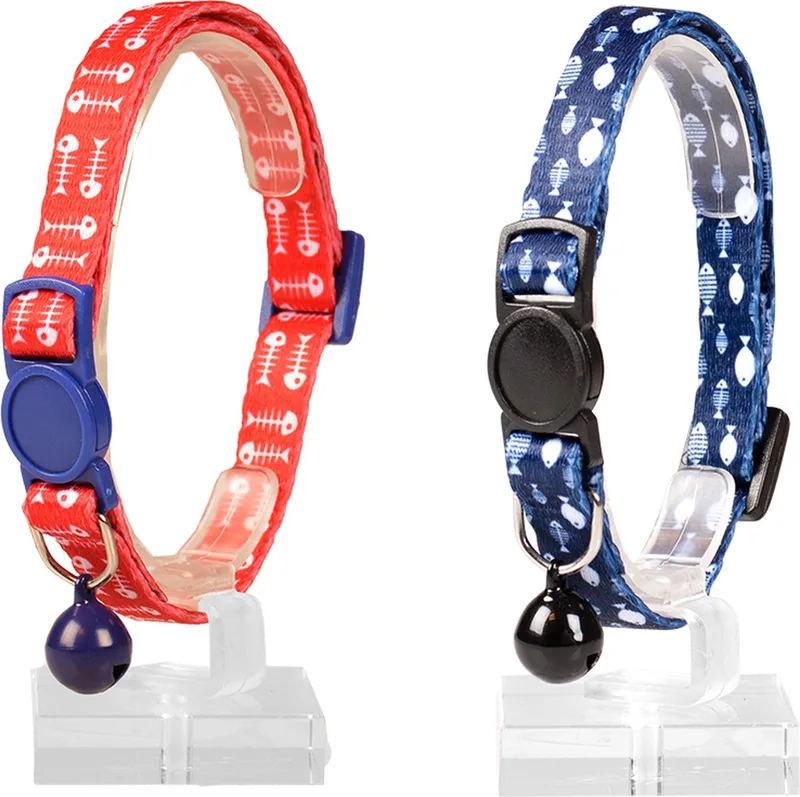 Duvoplus - Halsband Voor Dieren - Kat - Kattenhalsband Visgraat 3 Nylon 20-30cm / 10mm - 1st by Duvo+ in Gemengde Kleuren – product photo