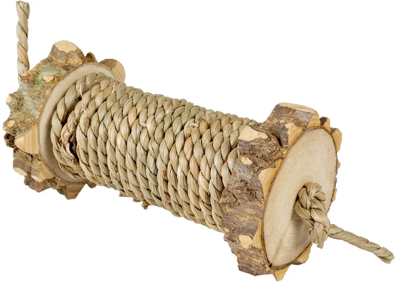 Duvoplus - Hok - Knaagdier - Houten Knaagrol Met Waterhyacint 18x5x5cm - 1st de Duvo+ en Multicolore – photo produit