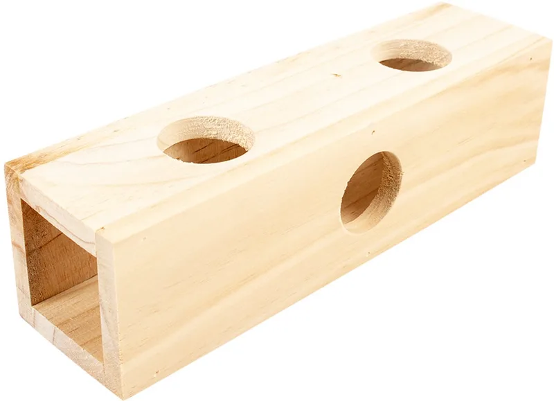 Duvoplus - Hok - Knaagdier - Houten Tunnel 24,5x6,5x6,5cm - 1st von Duvo+ in Houtkleurig – Produktfoto