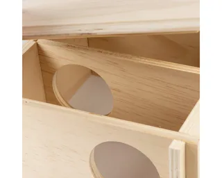 Duvoplus - Hok - Knaagdier - Knaagdieren Houten Bungalow 20x20x10cm - 1st de Duvo+ en Houtkleurig – photo produit 4 sur 4