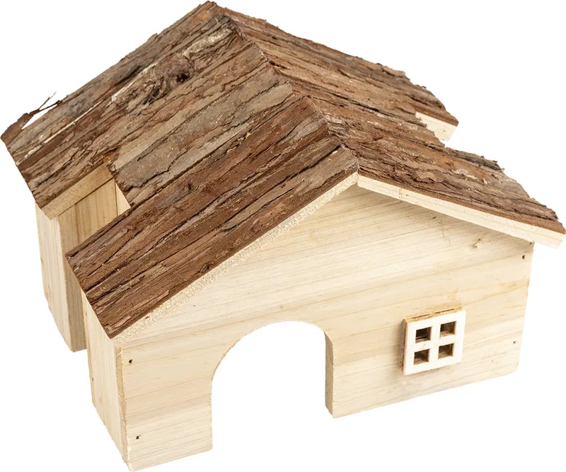 Duvoplus - Hok - Knaagdier - Knaagdieren Houten Villa 22x18x15cm - 1st de Duvo+ en <> – photo produit