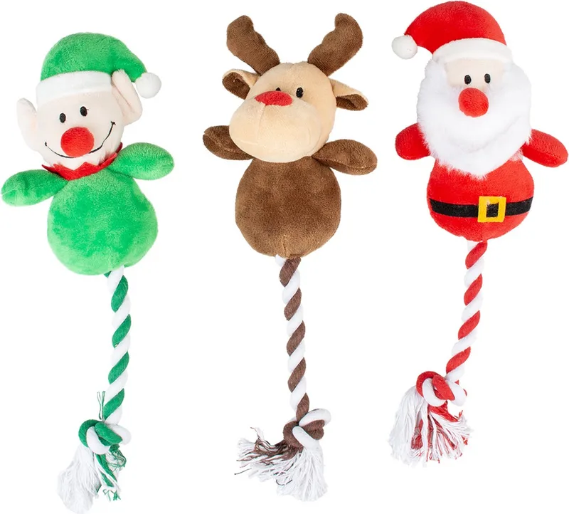 Duvoplus - Hond - Xmas Pluche Knuffel Met Touw 30x12x9cm - 162180 de Duvo+ en Gemengde kleuren – photo produit