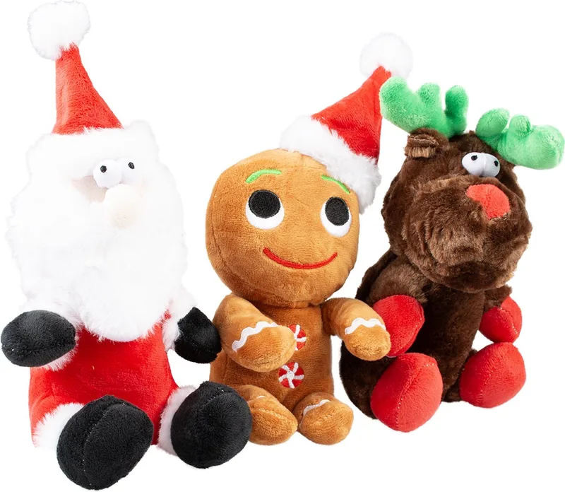 Duvoplus - Hond - Xmas Pluche Knuffel Trio 16x28x9cm - 162170 de Duvo+ en Gemengde kleuren – photo produit