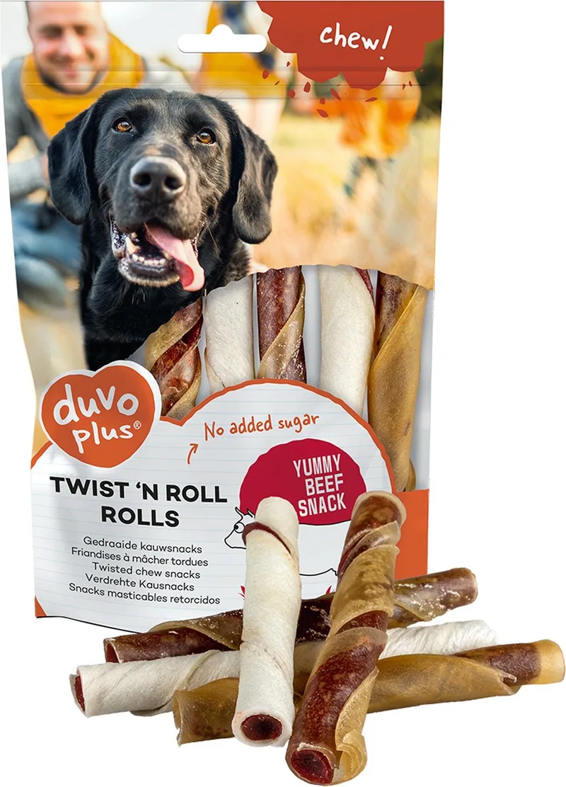 Duvoplus - Hondensnack - Hond - 5 Chew! Twist `n Roll Rolls Rund - 12,5cm - 1ST de Duvo+ – photo produit