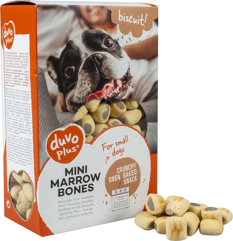 Duvoplus - Hondensnack - Hond - Biscuit! Mini-mergpijpjes 500gr - 1st de Duvo+ – photo produit