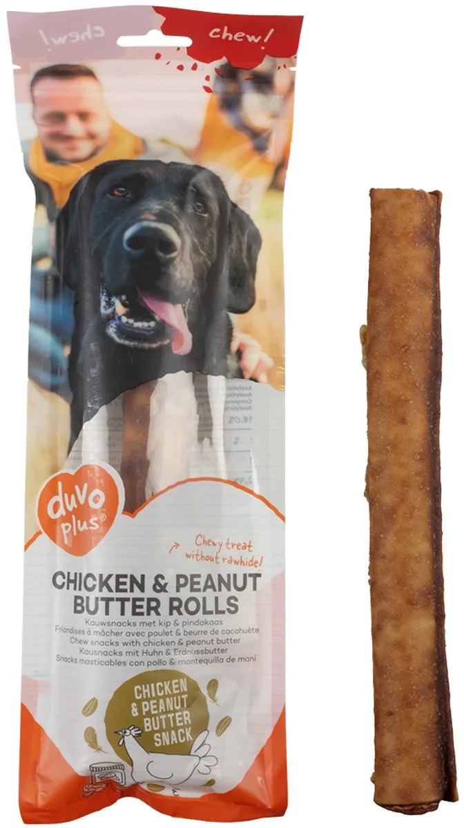 Duvoplus - Hondensnack - Hond - Chew! Kip & Pindakaas Sticks 12,5cm - 30pcs / 330g - 30st by Duvo+ – product photo