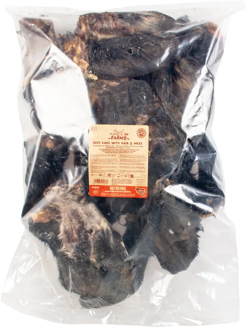 Duvoplus - Hondensnack - Hond - Farmz Runderoren Met Haar 20x9,5cm - 1st by Duvo+ – product photo