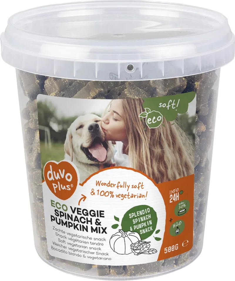 Duvoplus - Hondensnack - Hond - Soft! Eco Veggie Spinazie & Pompoen Mix 500g - 1st de Duvo+ – photo produit